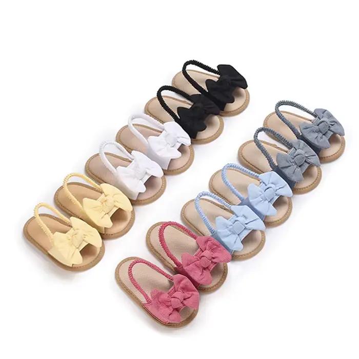 Sandales d'été pour bébés filles, nœud 3D, semelle souple, Parker ouvert, chaussures de marche pour 03/Beach Party