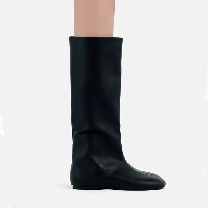 Chaussures plates genou haute femmes bottes