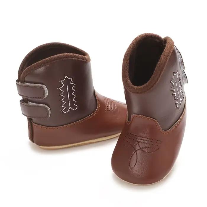 VALEN SINA PU mode nouveau Style bébé bottes mignon haute qualité doux semelle antidérapante 0-1 ans nouveau-né chaussures de marche
