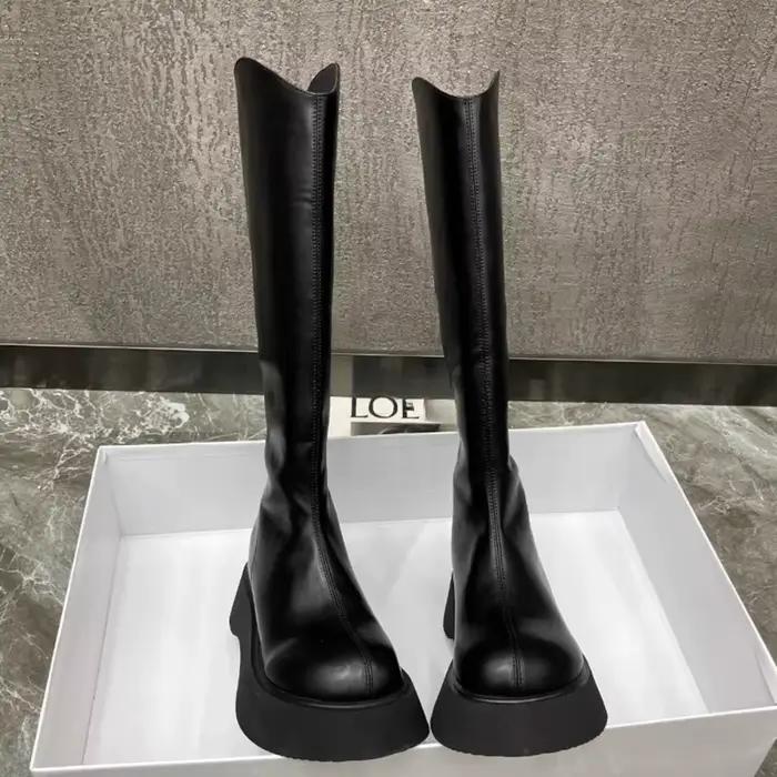 Bottes de chevalier en cuir véritable pour femmes