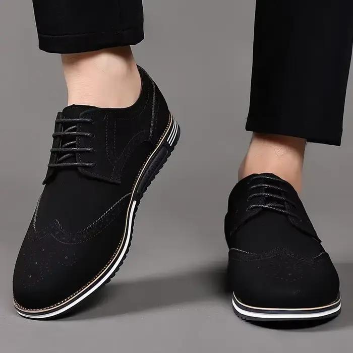 Hommes Faux daim chaussure à lacets noir Oxford