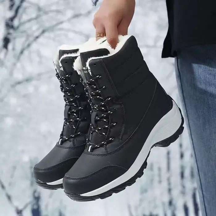 Bottes de neige à plateforme antidérapantes pour femme