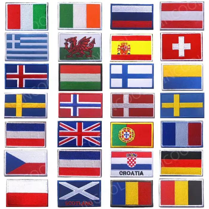 Allemagne Roumanie Hongrie Russie Autriche Suisse Espagne France Belgique Italie Hollande Pologne Portugal tchèque Hongrie Drapeau Patch