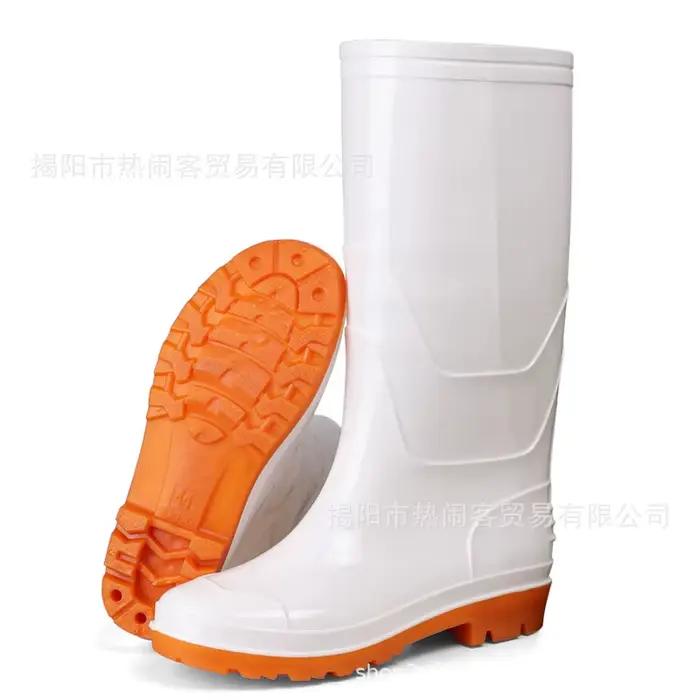 Bottes en caoutchouc pour hommes de la série White, hautes, mi-hautes ou basses, anti-poussière, chaussures de travail en plastique, fabriquées en Chine, bottes de pluie pour la construction