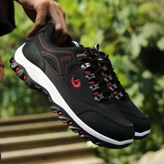 Chaussures de randonnée imperméables en cuir Pu pour hommes, baskets tactiques d'extérieur résistantes à l'usure pour trekking, marche et chasse