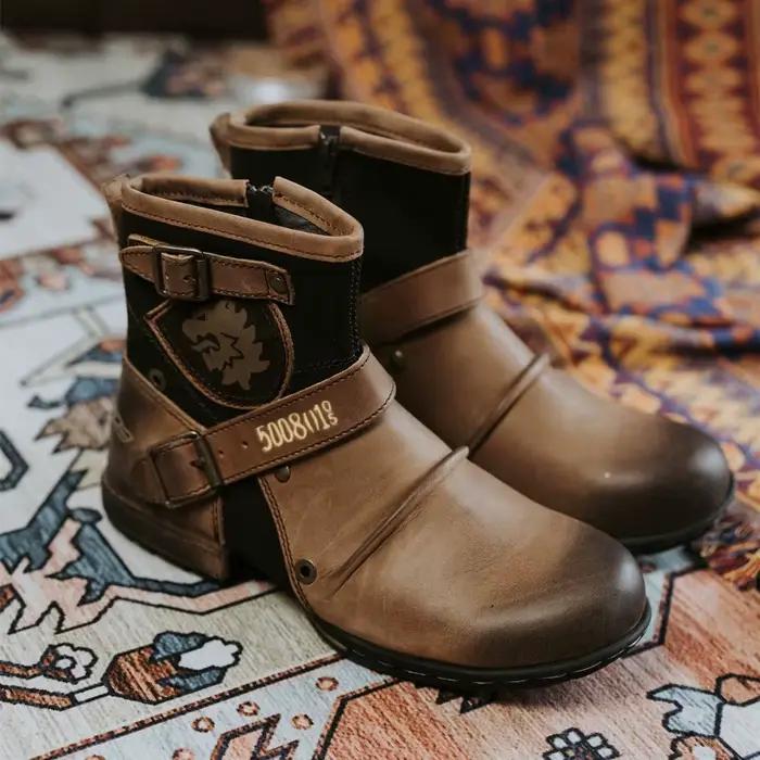 Cowboy hommes bottines de haute qualité rétro