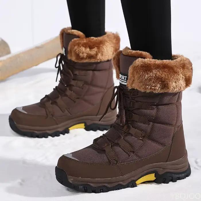 Bottes chaudes d'hiver pour femmes résistantes au froid et confortables pour randonnées et activités en plein air