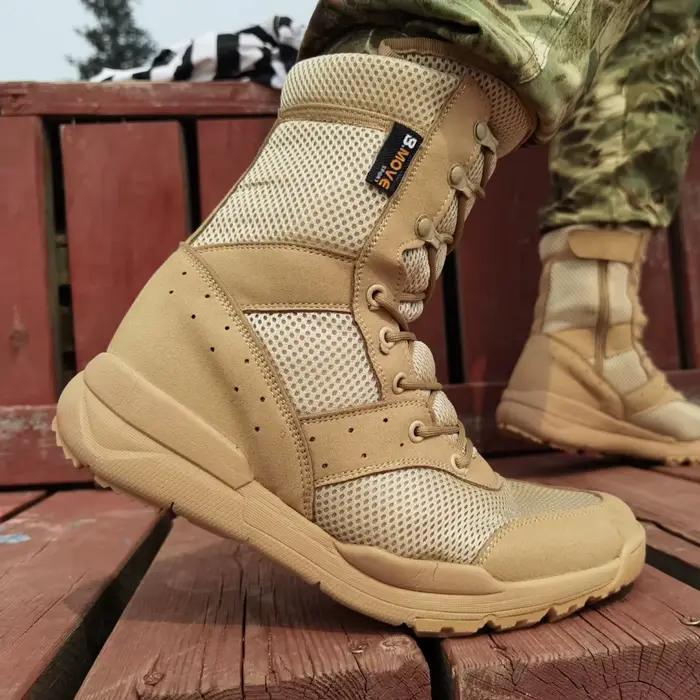 Bottes de Combat ultralégères à fermeture éclair pour hommes et femmes, chaussures d'escalade en plein air respirantes, bottes tactiques militaires de randonnée dans le désert, été