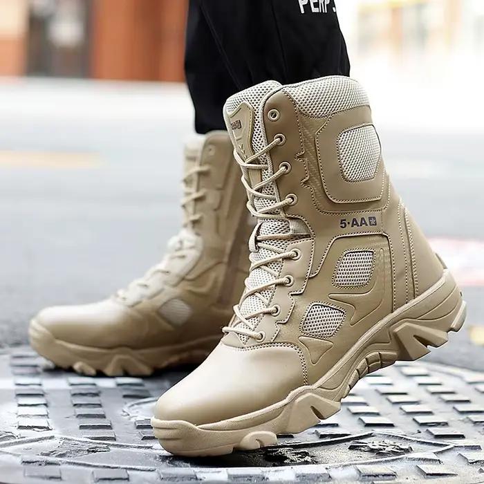 Bottes de loisirs en plein air pour hommes, style britannique, hiver, étanches, bottes de randonnée et de moto, bout rond, talons bas, ajustement parfait, doublure en peluche, semelle en caoutchouc