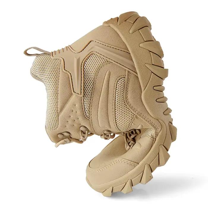 Bottes de combat tactiques améliorées pour hommes, chaussures de randonnée anti-usure à réponse rapide pour le camping en extérieur, la pêche et la chasse