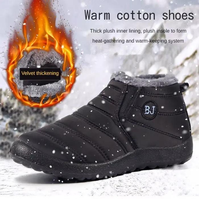 Neige femmes bottes mode unisexe chaussures sans lacet plate-forme chaussures pour femmes bottines imperméable en peluche chaussures d'hiver Botas Mujer
