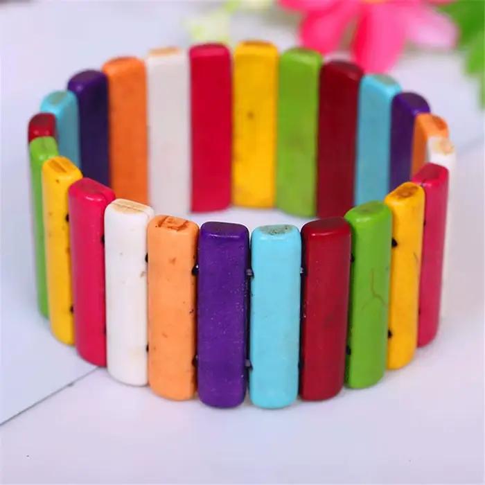Bracelets en pierre Turquoise pour femmes, nouvelle mode, élastiques faits à la main, bijoux bibelots de saint-valentin, cadeau de fête
