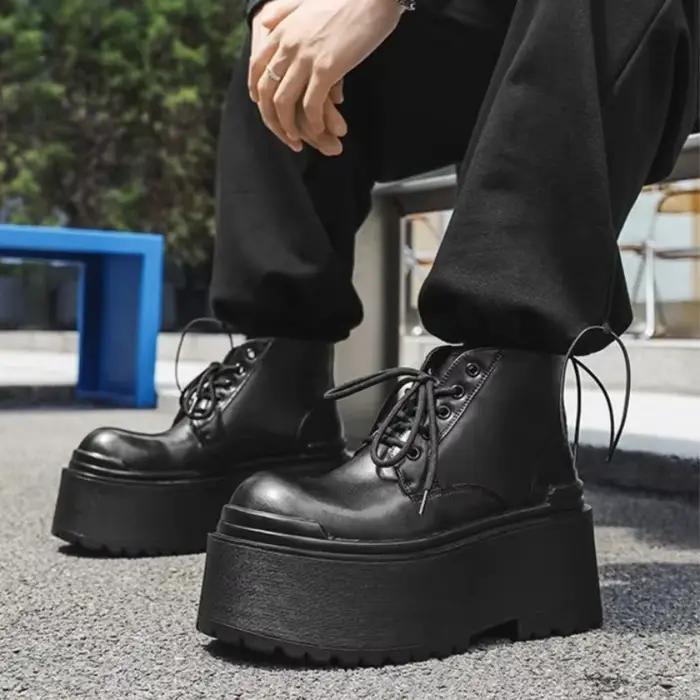 Hommes hauteur augmentant plate-forme bottes qualité