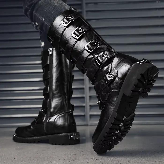 Bottes de moto montantes décontractées pour hommes, bottes de travail de protection de sécurité, extérieur, grande taille, 4 saisons, nouveau