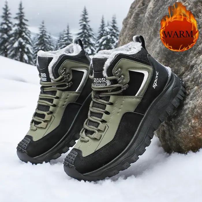 Bottes de neige chaudes doublées de polaire, douces et confortables, légères et chaudes, tendance et polyvalentes, confortables et décontractées, adaptées aux activités de plein air pour hommes en aut