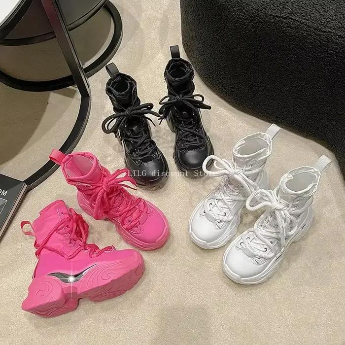 Bottes à plateforme rose pour femmes