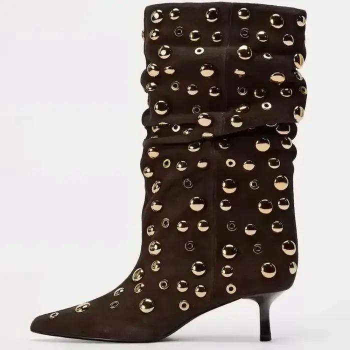 Bottes de banquet pointues à talons hauts pour femmes
