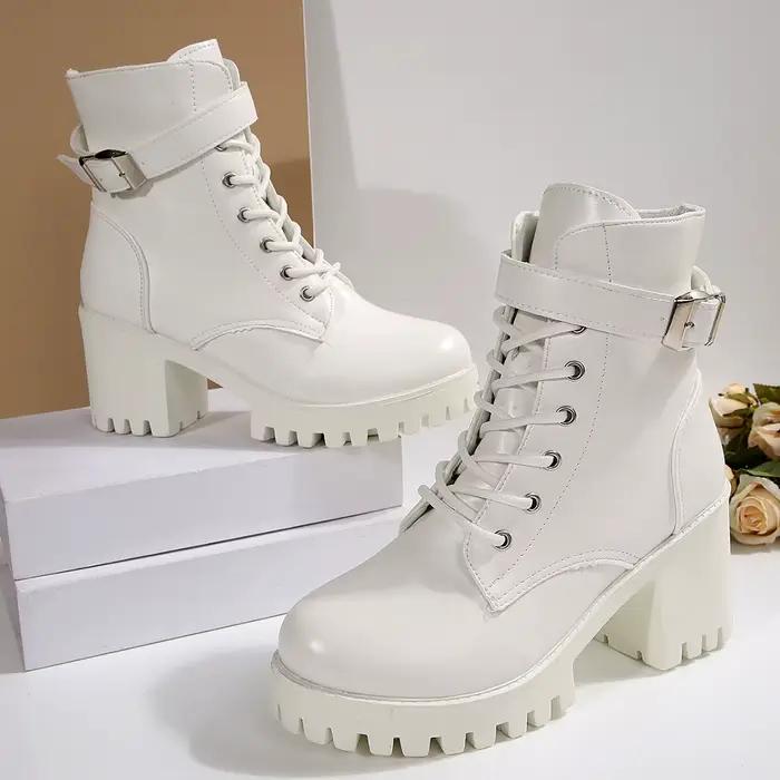 À la mode et confortable nouvelles bottes pour femmes résistantes à l'usure et antidérapantes hiver bout rond à lacets fermeture éclair bottes mi-tube décontractées