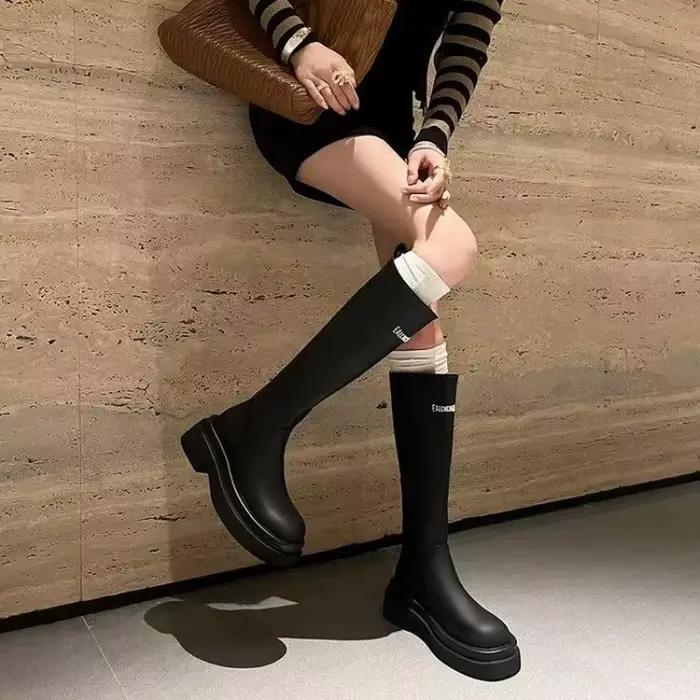Bottes à plateforme noires pour femmes