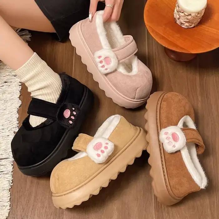 Nouvelles bottes de neige chaudes d'hiver à semelles épaisses
