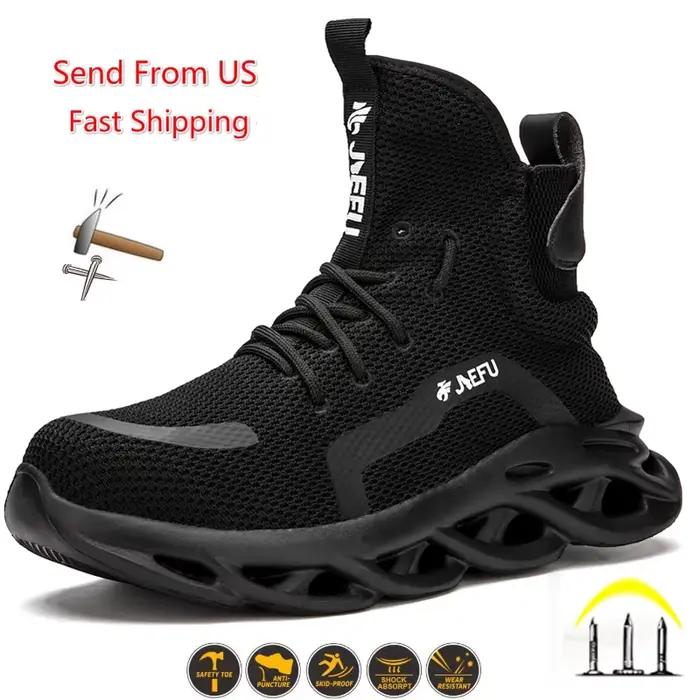 Bottes de sécurité d'hiver pour homme, style britannique, embout en acier, protection anti-perçage, semelle en caoutchouc, confort extensible, ajustement parfait, protection des pieds pour l'industrie et les occasions spéciales