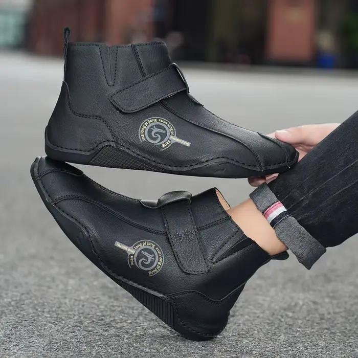 Automne et hiver nouveaux hommes bottes courtes 2025 britannique classique rétro fond plat coton chaussures en plein air affaires chaussures de ville