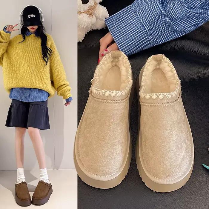Bottes en fourrure à plateforme pour femmes