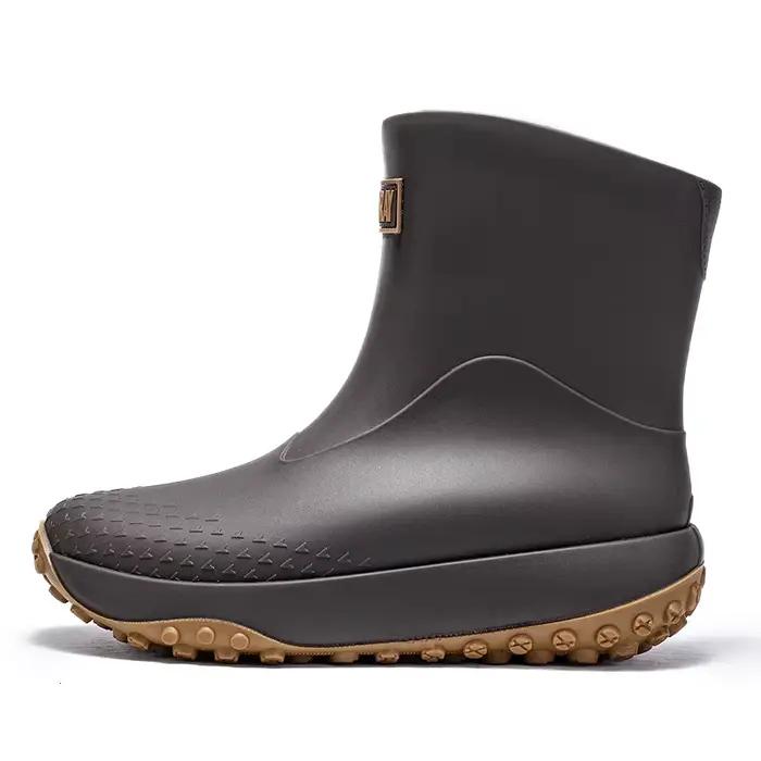 Bottes de pluie courtes pour hommes, antidérapantes, pour le travail, la pêche, le lavage de voiture, la protection du travail, chaussures aquatiques légères et durables en caoutchouc