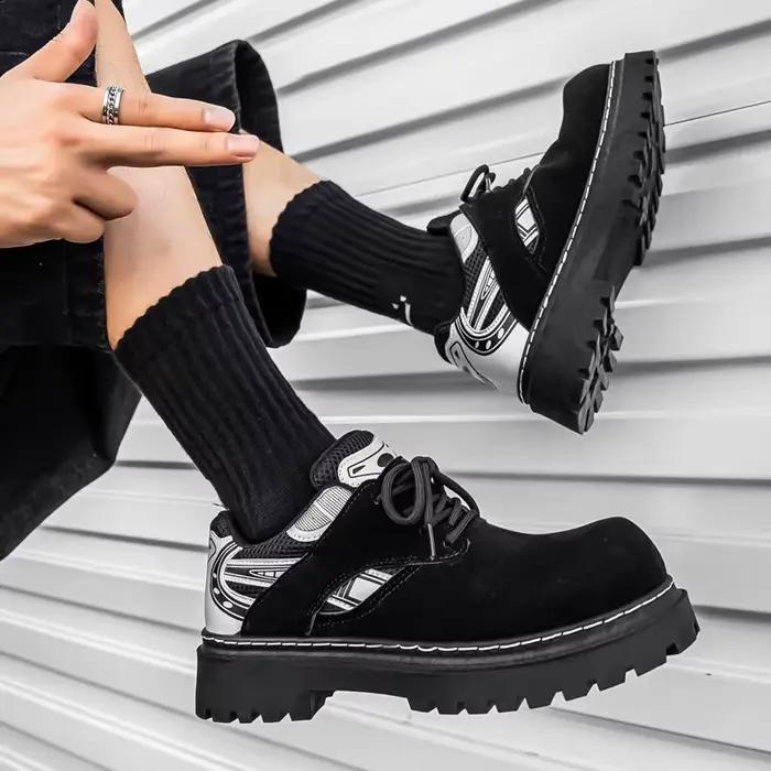 Automne hommes plate-forme chaussures en daim cuir chaussures de travail Design de mode à lacets haute qualité Sneaker décontracté britannique chaussure extérieure 39-44
