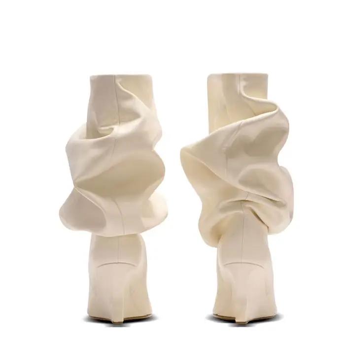 2025 femmes talon compensé 7.5 Cm talons hauts mi-mollet Cool bottes