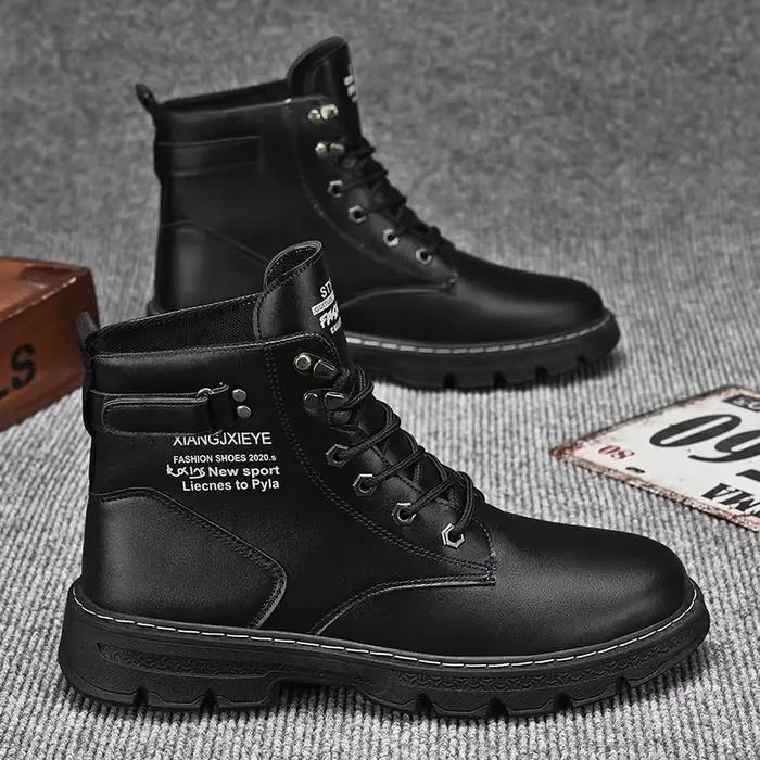 Bottes décontractées pour hommes, quatre saisons, nouvelles bottes hautes à semelle souple, antidérapantes, respirantes, légères, confortables, à la mode, pour la marche en plein air et le travail