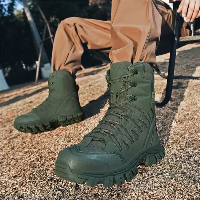 Bottes tactiques pour hommes, bottes d'entraînement ultralégères, bottes militaires de sécurité, bottes de chasse à lacets, bottes chaudes pour le désert, antidérapantes, à réponse rapide