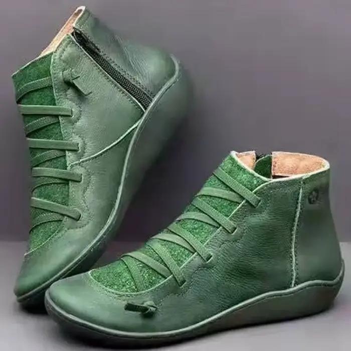 Bottes d'hiver en cuir véritable pour femme
