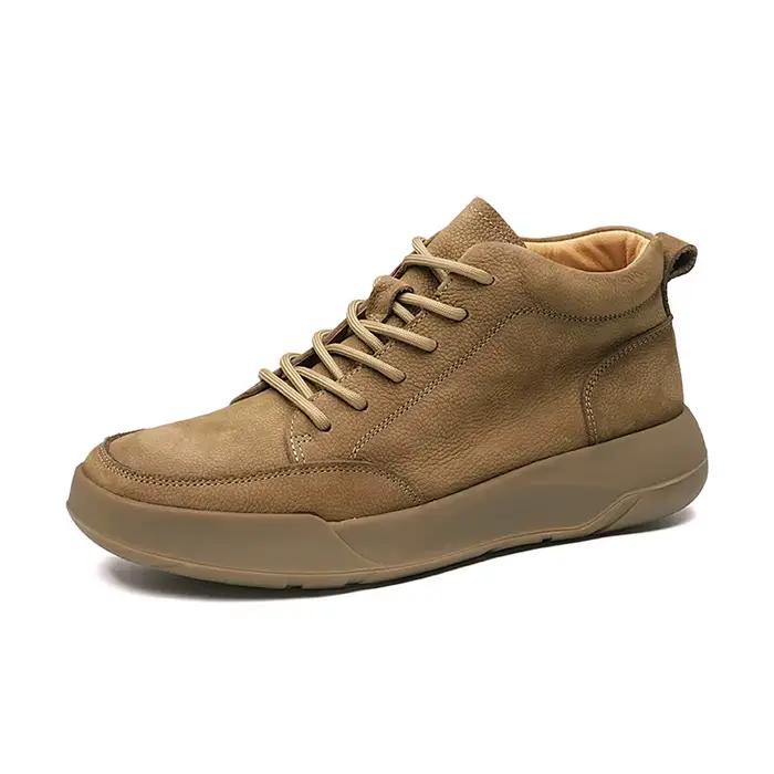 Bottes Chelsea courtes pour hommes en cuir de vachette souple et naturel