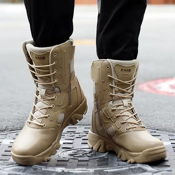 Bottes de loisirs en plein air pour hommes, style britannique, hiver, étanches, bottes de randonnée et de moto, bout rond, talons bas, ajustement parfait, doublure en peluche, semelle en caoutchouc