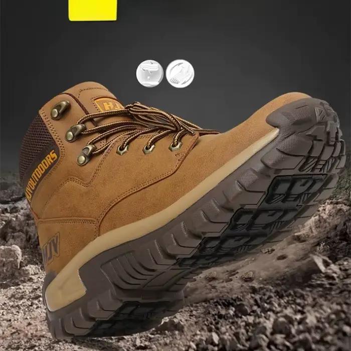 Bottes Gh-top en cuir pour hommes, étanches, antidérapantes, hautes cheville, randonnée, moto, travail, bottes d'extérieur, hiver, streetwear