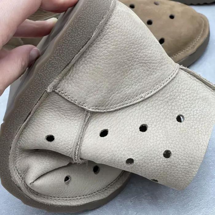 Femmes en cuir véritable bottines plates bout rond Slip-On évider bottes courtes chaussures de haute qualité