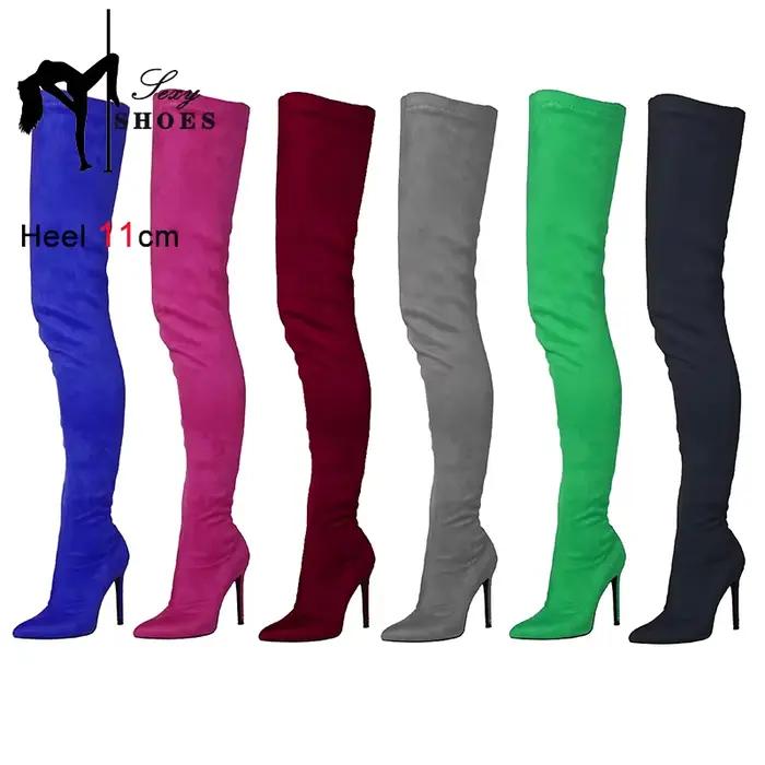 Bottes extensibles et fines au dessus du genou pour femme