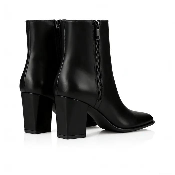 Bottes Chelsea noires à bout pointu pour hommes