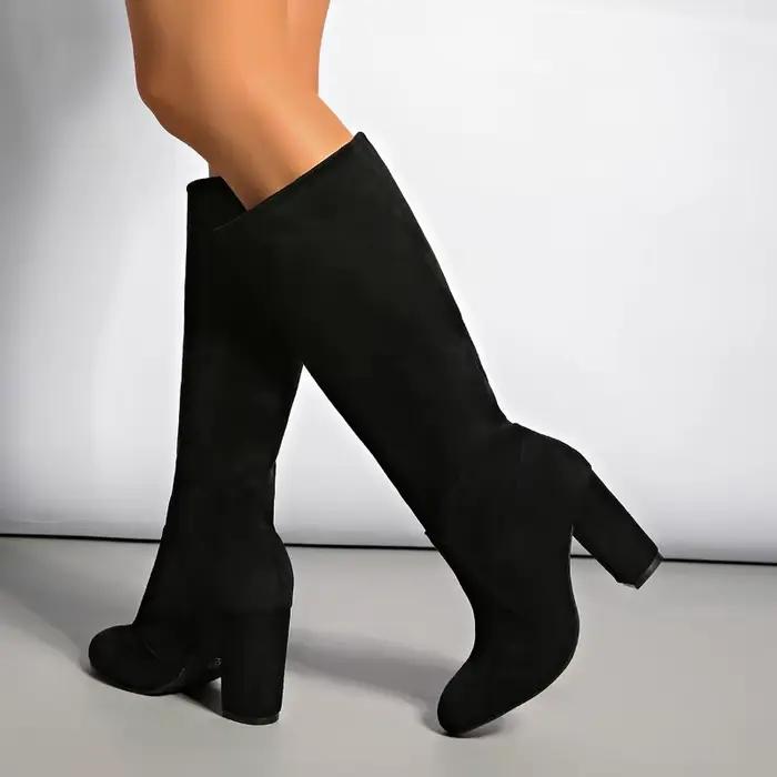 Sexy talons hauts femmes bottes longues mode chaussures en daim élégantes 2025 pompes fête