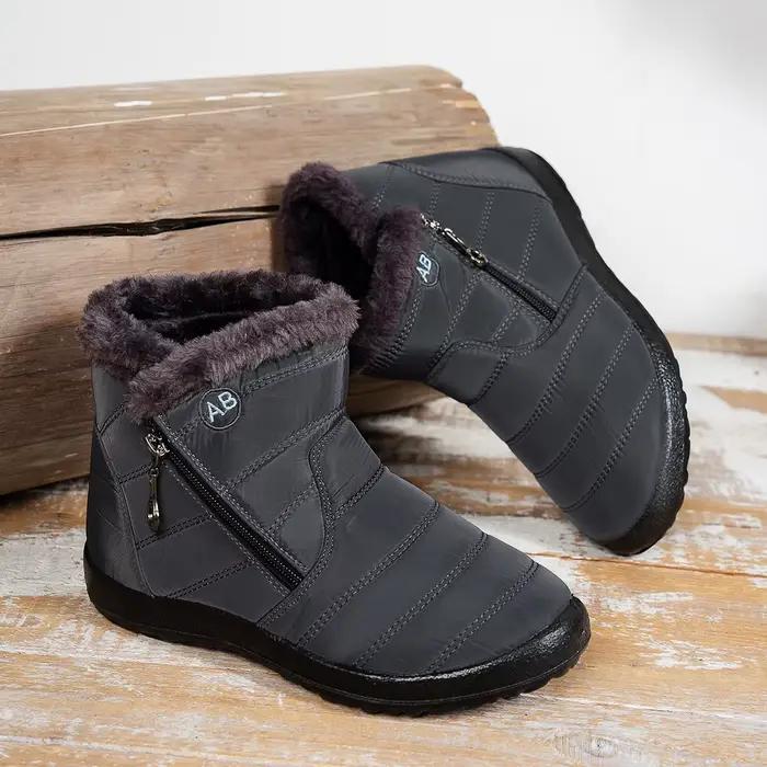 Chaussures pour femmes couleur unie chaud mi-mollet coton bottes