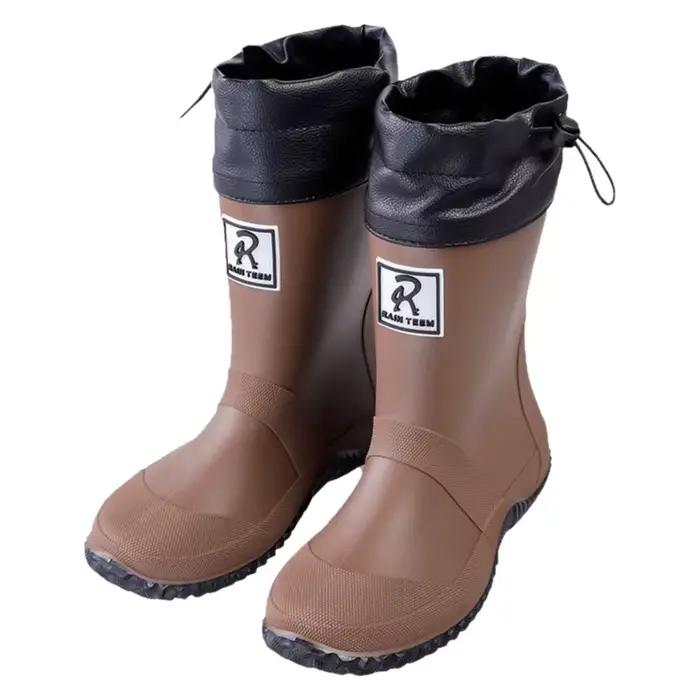 Bottes de pluie pliables tendance unisexe pour le camping en extérieur, chaussures de cuisine polyvalentes à enfiler, antidérapantes, grande taille, semelle souple, pour couple