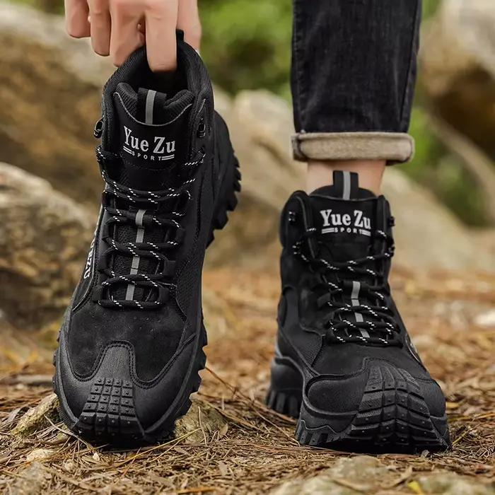 Bottines de marque en cuir respirantes pour hommes