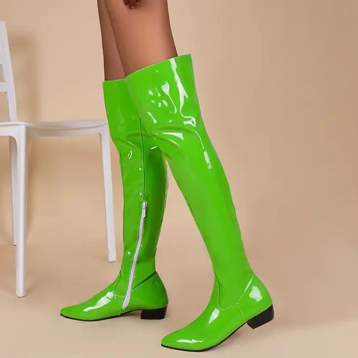 Bottes en cuir verni pour femmes