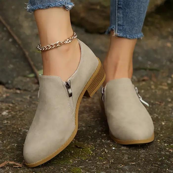Femmes bottines hiver talon bas daim cuir bottes plate-forme mode Punk dames