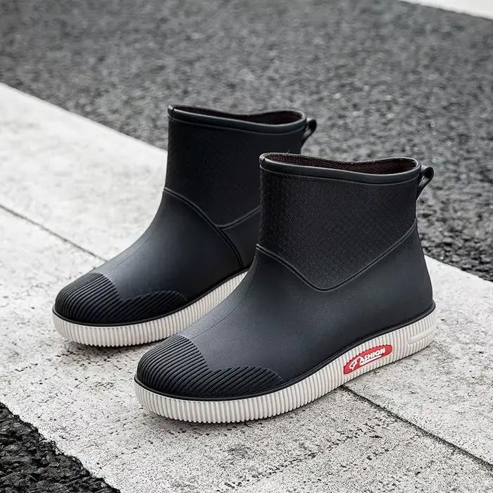 Bottes de pluie imperméables coordonnantes pour femmes, chaussures en caoutchouc à degrés, bottes de travail de cuisine, tube court, vêtements d'extérieur, nouveau