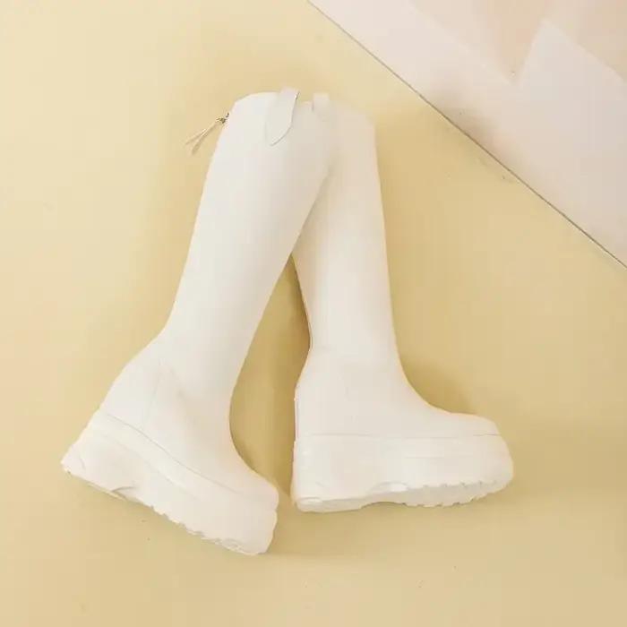 Bottes pour femmes en cuir véritable nouveau talon de 11cm plate-forme haute