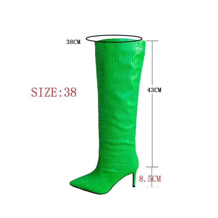 Bottes hautes pointues au genou pour femmes