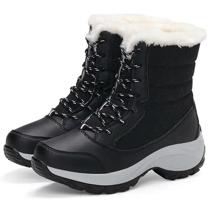 Bottes de randonnée hiver en microfibre avec semelle en caoutchouc et EVA pour femmes et hommes occasions spéciales randonnées enneigées et style urbain