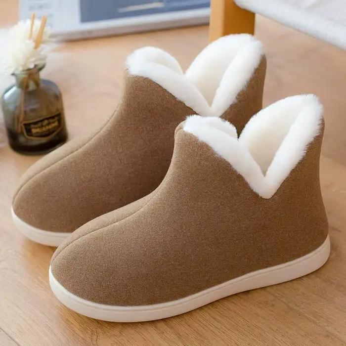 Bottines chaudes pour homme et femme, chaussures d'intérieur en peluche, mocassins confortables pour la maison, unisexe, collection printemps-hiver 2022